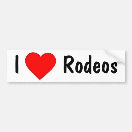 Ik hou van Rodeos Bumpersticker (Voorkant)