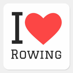 Ik hou van roeien vierkante sticker