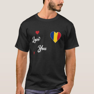 Ik hou van Roemenië met een Roemeense vlag in een T-shirt