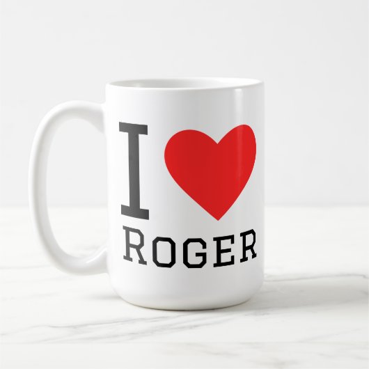 Ik hou van roger koffiemok (Links)
