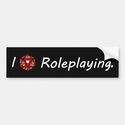 Ik hou van roleplaying! bumpersticker (Voorkant)