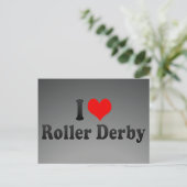 Ik hou van Roller Derby Briefkaart (Staand voorkant)