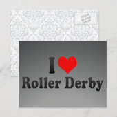 Ik hou van Roller Derby Briefkaart (Voorkant / Achterkant)