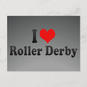 Ik hou van Roller Derby Briefkaart