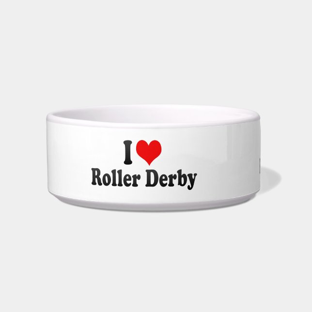Ik hou van Roller Derby Voerbakje (Voorkant)