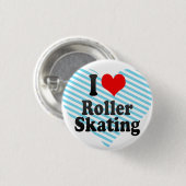 Ik hou van Roller Skating Ronde Button 3,2 Cm (Voorkant /achterkant)