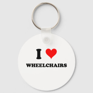Ik hou van rolstoelen sleutelhanger