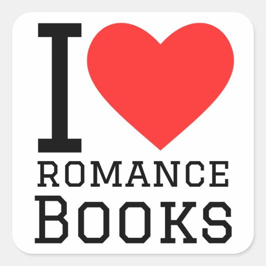 Ik hou van romance boeken vierkante sticker (Voorkant)