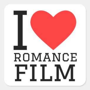 Ik hou van romance film vierkante sticker