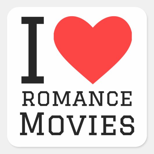 Ik hou van romance films vierkante sticker (Voorkant)