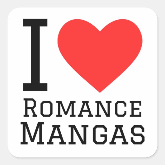 Ik hou van romance manga vierkante sticker (Voorkant)
