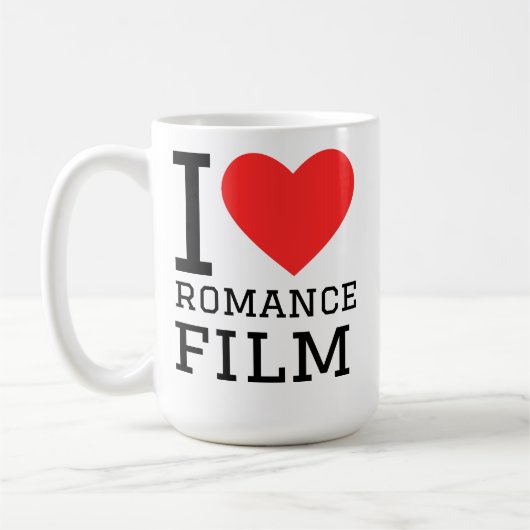 Ik hou van romantische films koffiemok (Links)