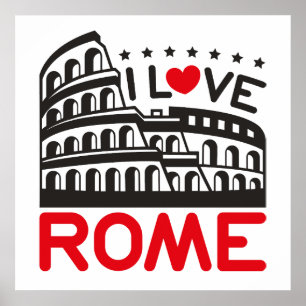 Ik hou van Rome Italië Colosseum Reizen Poster