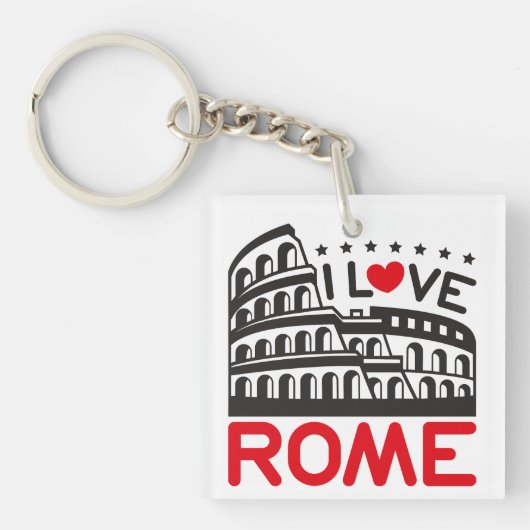 Ik hou van Rome Italië Colosseum Reizen Sleutelhanger (voorkant)