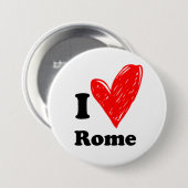 Ik hou van Rome Ronde Button 7,6 Cm (Voorkant /achterkant)
