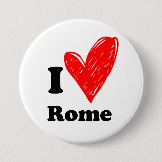 Ik hou van Rome Ronde Button 7,6 Cm (Voorkant)