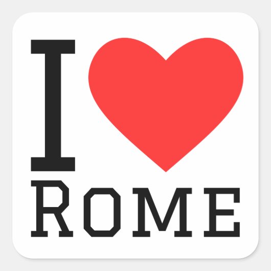 Ik hou van Rome Vierkante Sticker (Voorkant)