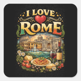 Ik hou van Rome Vierkante Sticker