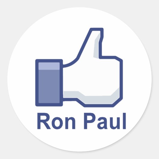 IK HOU VAN RON PAUL RONDE STICKER (Voorkant)