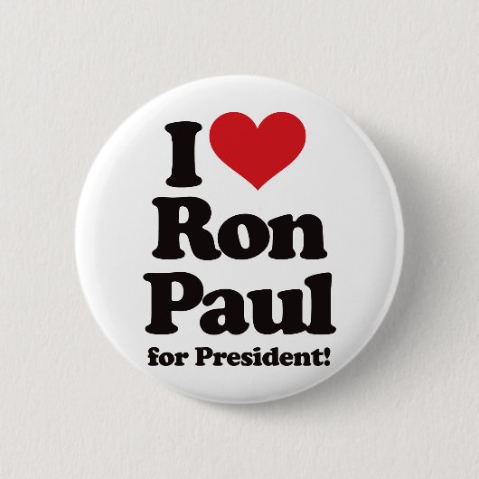 Ik hou van Ron Paul voor President Ronde Button 5,7 Cm (Voorkant)