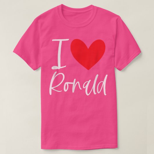 Ik hou van Ronald Name Personalized Boy Man BFF Ro T-shirt (Design voorkant)