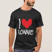 Ik hou van Ronnie naam gepersonaliseerde vent BFF  T-shirt (Voorkant)