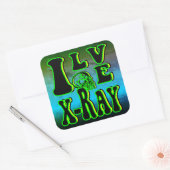 Ik hou van röntgenstraling vierkante sticker (Envelop)