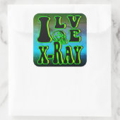 Ik hou van röntgenstraling vierkante sticker (Tas)