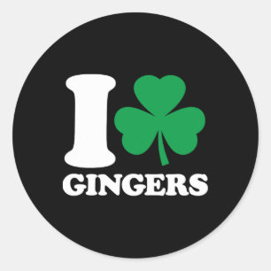 Ik hou van roodharigen - St. Patrick's Day Ronde Sticker