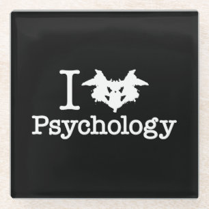 Ik hou van (Rorschach inktvlek) psychologie Glazen Onderzetter