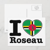 Ik hou van Roseau Briefkaart (Voorkant / Achterkant)