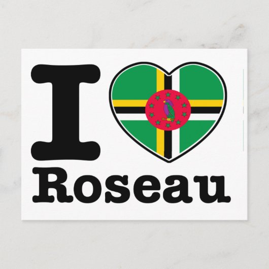 Ik hou van Roseau Briefkaart (Voorkant)