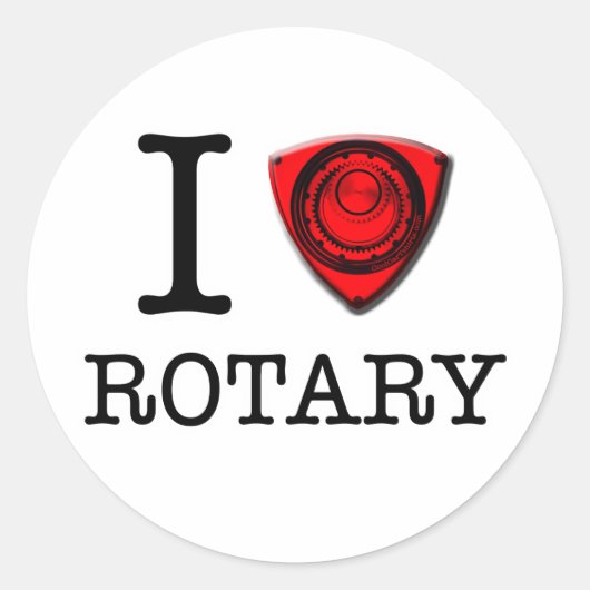 Ik hou van Rotary Engine Ronde Sticker (Voorkant)
