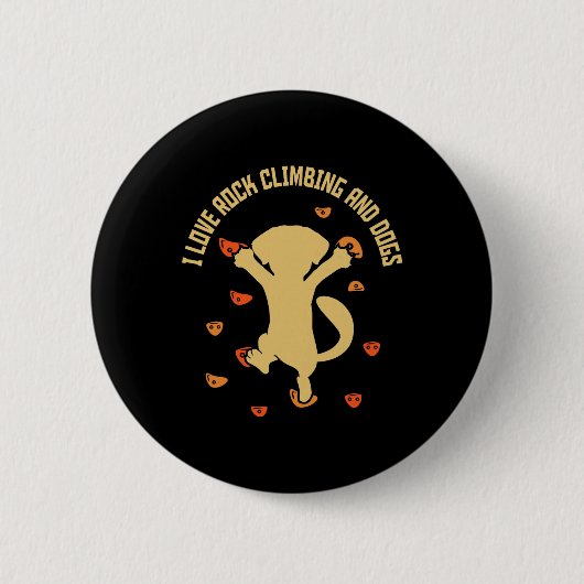 Ik hou van rotsklimmen en honden - Boulder Boulder Ronde Button 5,7 Cm (Voorkant)