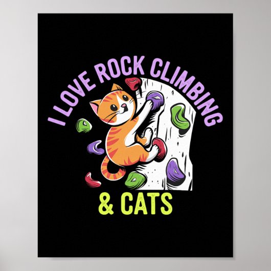 Ik hou van rotsklimmen en katten houden van leuke poster (Voorkant)