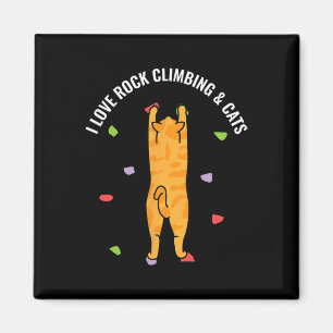 Ik hou van rotsklimmen en katten Mooie Kitty Kat F Magneet