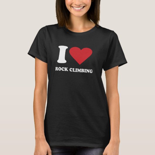 Ik hou van rotsklimmen in Heart ROCK KLIMMEN T-shirt (Voorkant)