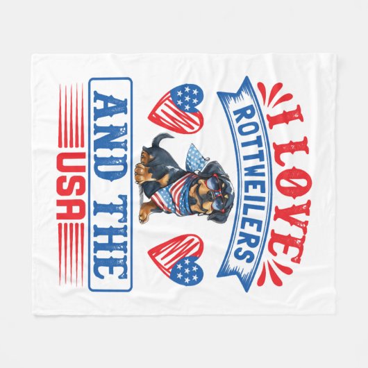 Ik hou van Rottweilers en de VS Fleece Deken (Voorkant (Horizontaal))