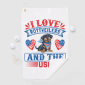Ik hou van Rottweilers en de VS Golfhanddoek (Insitu)