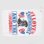 Ik hou van Rottweilers en de VS Golfhanddoek (Horizontaal)