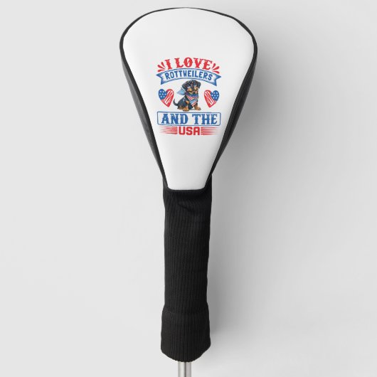 Ik hou van Rottweilers en de VS Golfheadcover (Voorkant)