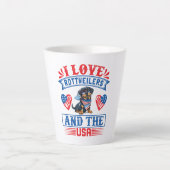 Ik hou van Rottweilers en de VS Latte Mok (Voorkant)