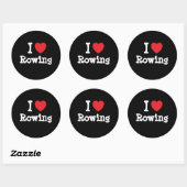 Ik hou van Rowing hart op maat Ronde Sticker (Vel)