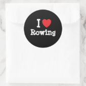 Ik hou van Rowing hart op maat Ronde Sticker (Tas)