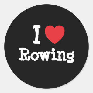 Ik hou van Rowing hart op maat Ronde Sticker