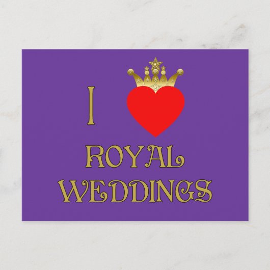 Ik hou van Royal Weddings T-shirts, Mokken, gesche Briefkaart (Voorkant)