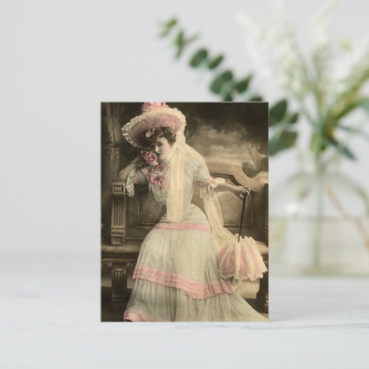 Ik hou van roze briefkaart (Staand voorkant)