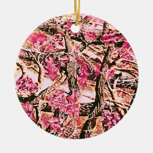 Ik hou van Roze Camo Keramisch Ornament (Voorkant)