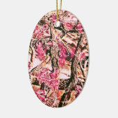 Ik hou van Roze Camo Keramisch Ornament (Links)