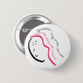 Ik hou van roze haar ronde button 5,7 cm (Voorkant /achterkant)
